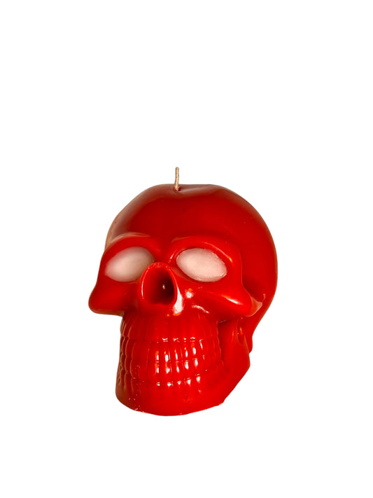 Red Skull Candle White Eyes