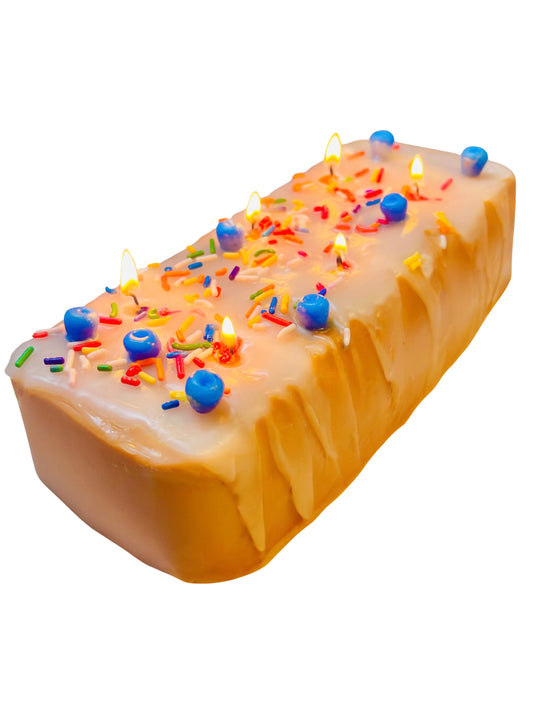 Blueberries & Cream Pound Cake With Sprinkles, Scented 6 Wick Cake Candle