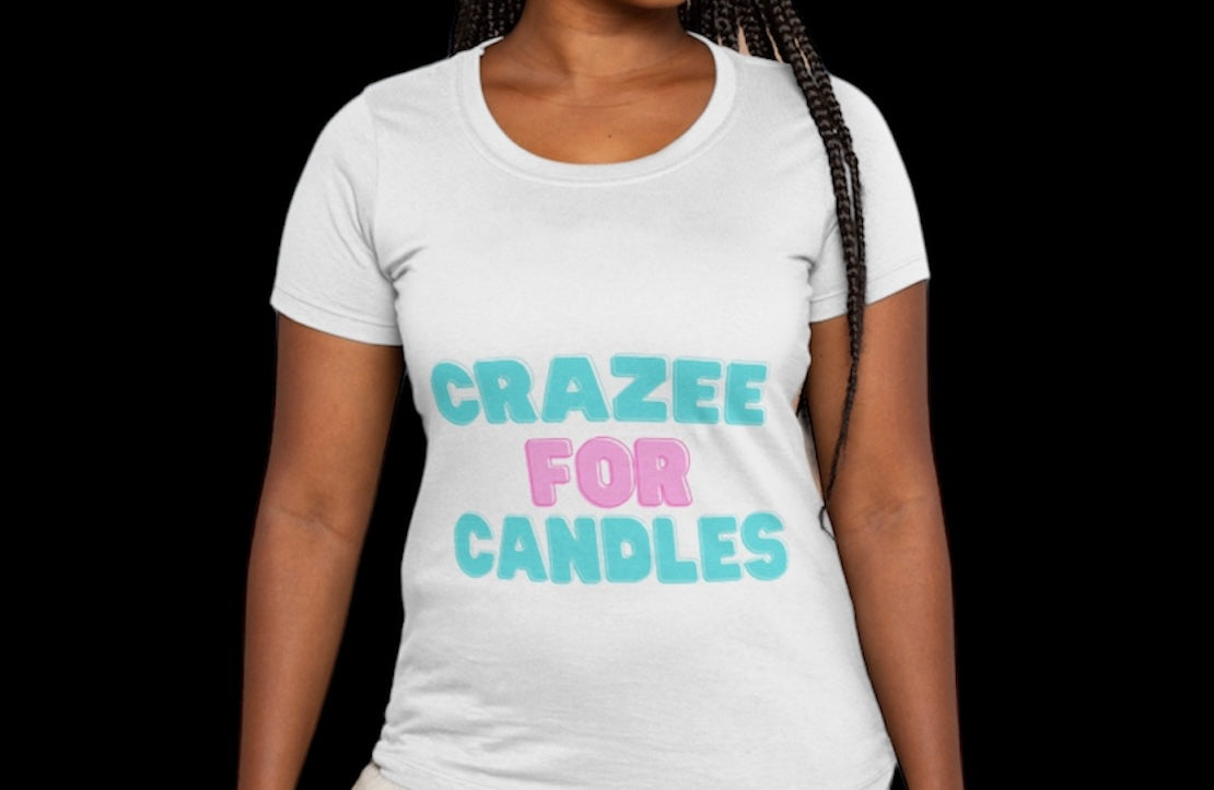 White Crazee For Candles Tee Shirt