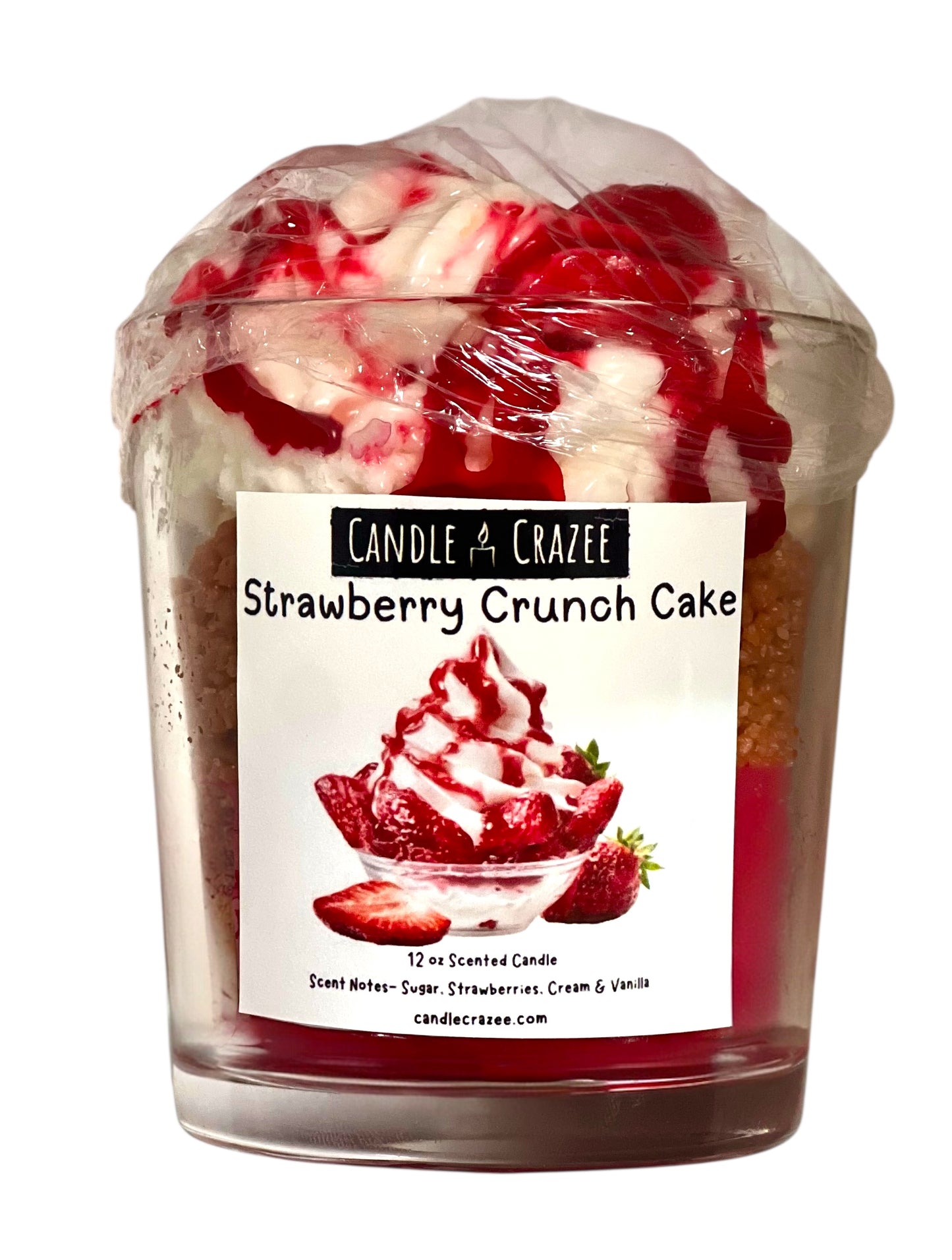 Strawberry Crunch Cake Scented 12oz Candle Jar Candle