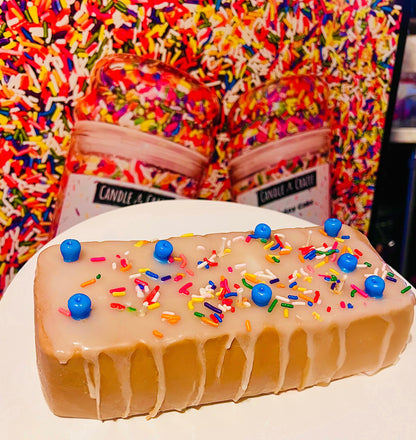 Blueberries & Cream Pound Cake With Sprinkles, Scented 6 Wick Cake Candle