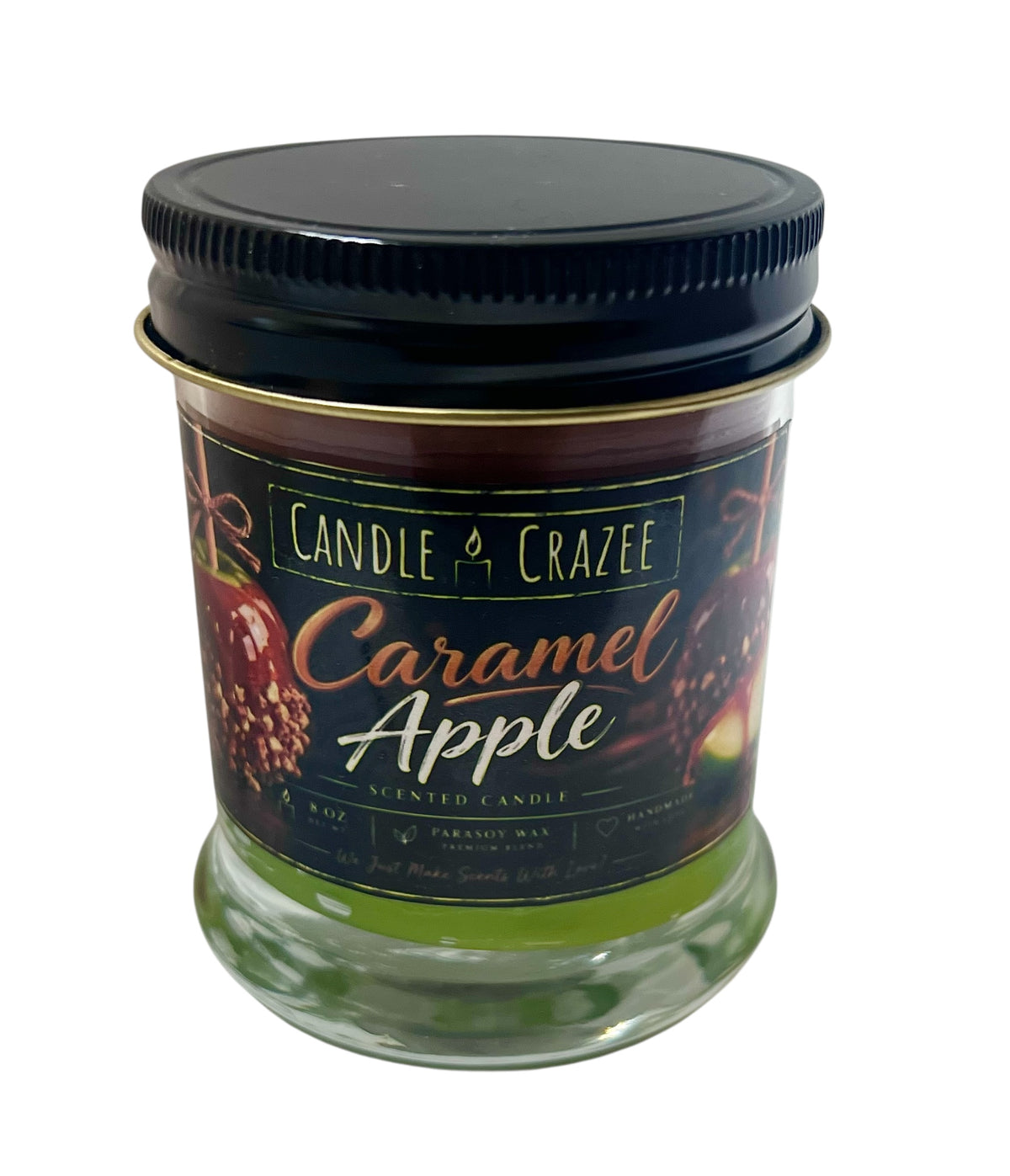 8 oz Caramel Apple Candle – Sweet Fall Scented Candle | Hand-Poured Parasoy Wax Candle | Autumn Home Decor & Gift